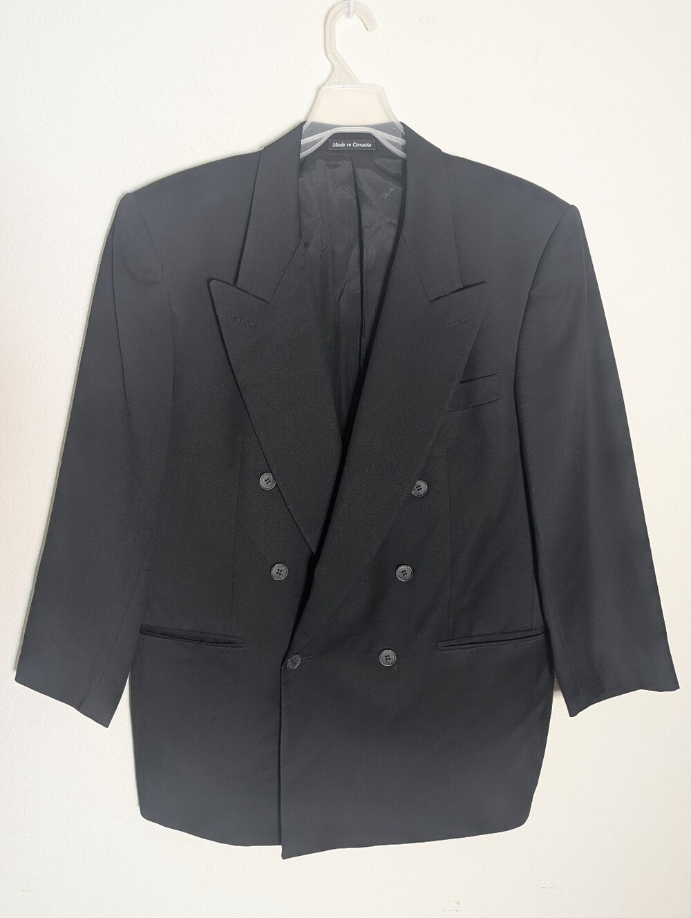 Yves Saint Laurent Mens Power Suit Jacket Blazer Vintage 80s Double Breasted 44R